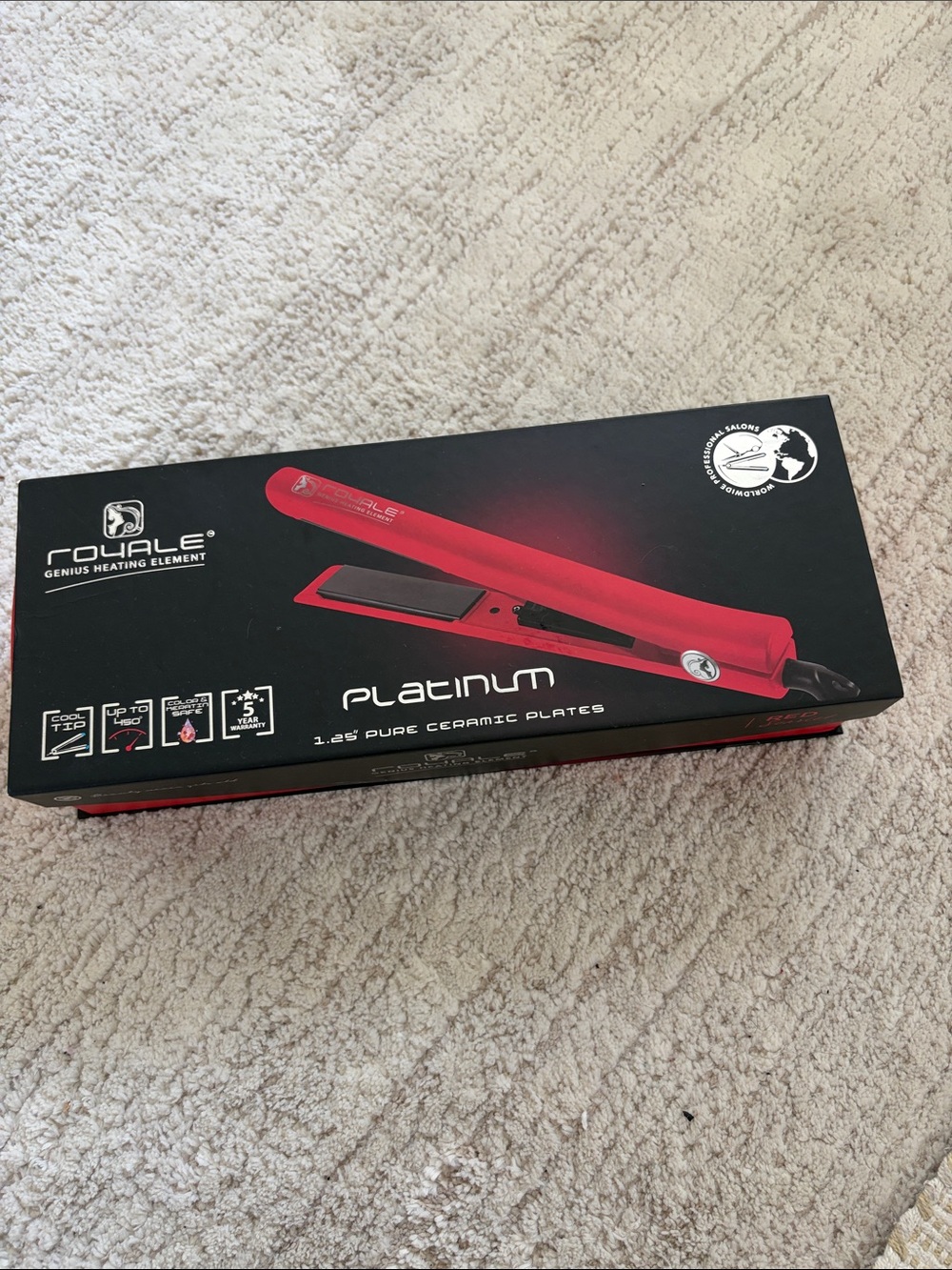 Royale Platinum Red Ceramic Flat Iron - Red